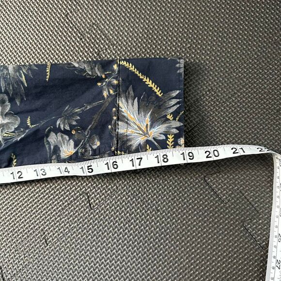 Medium Murano Navy Blue Floral button up shirt with yellow flowers - Picture 6 of 7